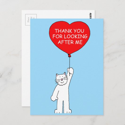 猫の世話をしてくれてありがとう ポストカード (正面/裏面)