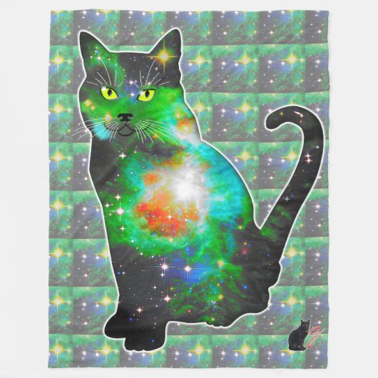 猫の中の宇宙 フリースブランケット (正面)
