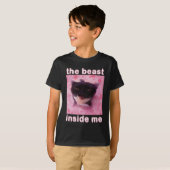 猫の中の獣おもしろい Tシャツ (正面フル)