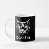 猫の中のtfをロック コーヒーマグカップ (左)