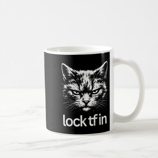 猫の中のtfをロック コーヒーマグカップ (右)