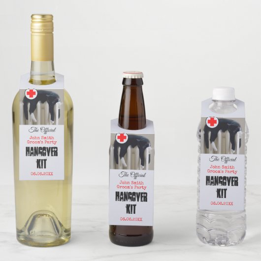 猫の二日おもしろい酔いグルームパーティーボトルハンガー ボトルネックタグ (インサイチュ)