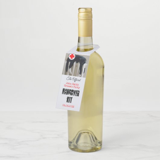 猫の二日おもしろい酔いグルームパーティーボトルハンガー ボトルネックタグ (アングル)