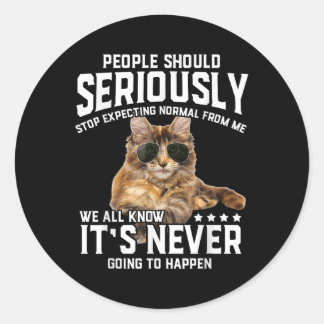 猫の人々は真剣にグラフィックギフトアイディアフー ラウンドシール