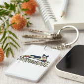 猫の人おもしろいや恋人向けの不機嫌な猫ミーム キーホルダー (正面右)