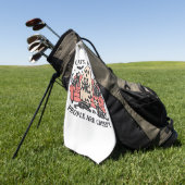 猫の人はスケルトンのハロウィン・ティーが怖い ゴルフタオル (グリーン)