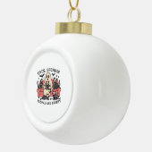 猫の人はスケルトンのハロウィン・ティーが怖い セラミックボールオーナメント (右)