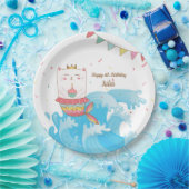 猫の人魚の誕生日パーティープレート ペーパープレート (パーティー)