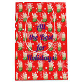 猫の休日カスタマイズ ミディアムペーパーバッグ (正面)