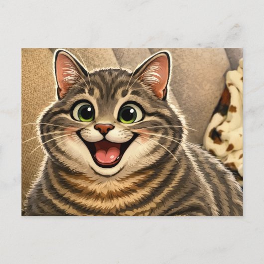 猫の似顔絵 シーズンポストカード (正面)