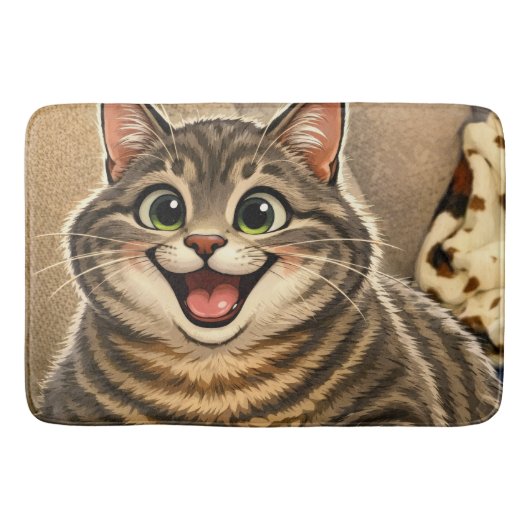 猫の似顔絵 バスマット (正面)