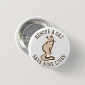 猫の保存を9生命救助して下さい 缶バッジ (正面&裏面)