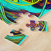 猫の催眠イラストレーションカラフル。 ジグソーパズル (側面)