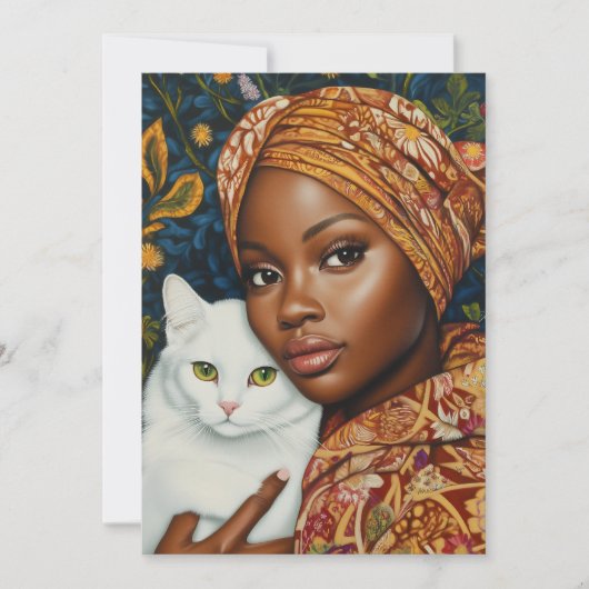 猫の優雅な女性 招待状 (正面)