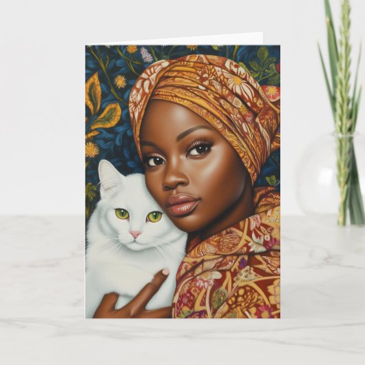 猫の優雅な女性 招待状 (正面)