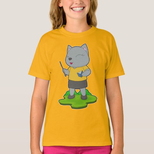 猫の先生の本 Tシャツ (正面)