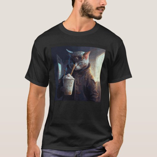 猫の先生アイスクリーム Tシャツ (正面)
