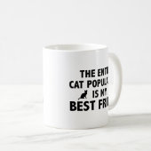 猫の全人口が友達のコー最高のヒーだ コーヒーマグカップ (正面右)