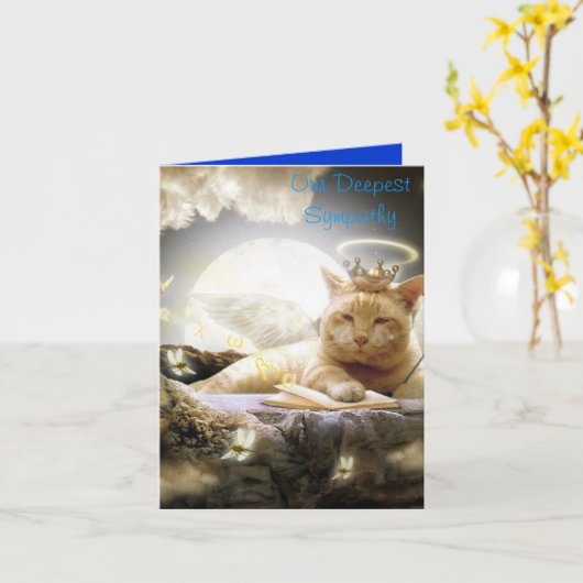 猫の共感カード カード (黄色い花)