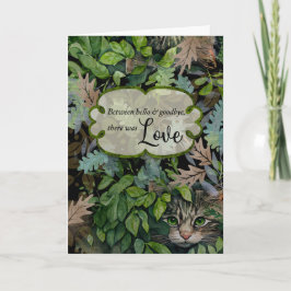 猫の共感リーフと猫のコラージュ カード