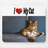 猫の写真が大好き マウスパッド (正面)