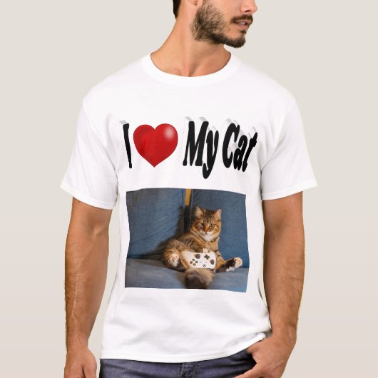 猫の写真が大好き Tシャツ (正面)