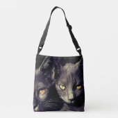 猫の写真のカスタムな全にプリントの十字の遺体袋 クロスボディバッグ (裏面)