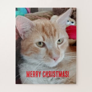 猫の写真のクリスマスパズル ジグソーパズル