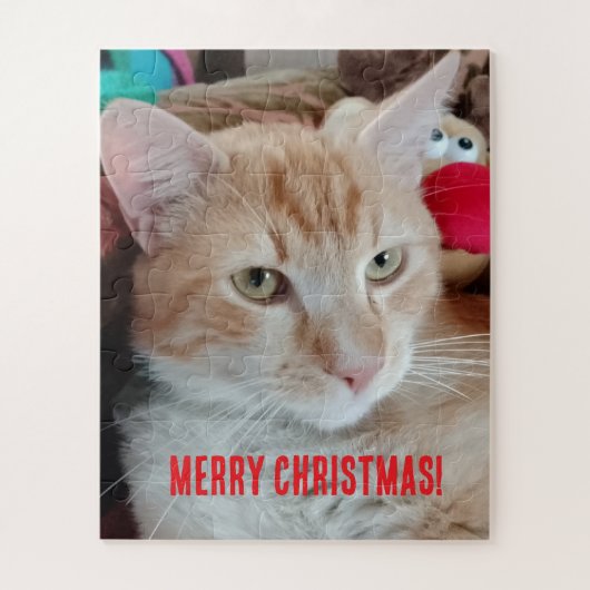 猫の写真のクリスマスパズル ジグソーパズル (縦)