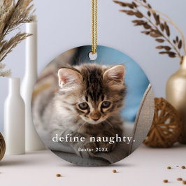猫の写真のクリスマス2 メタルオーナメント