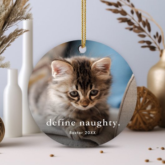 猫の写真のクリスマス2 メタルオーナメント