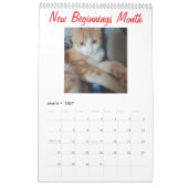 猫の写真をカスタマイズできる楽しい名言 カレンダー (3月 2027)