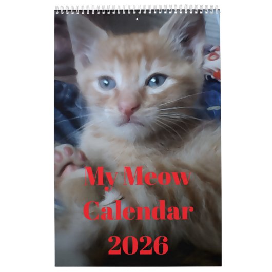 猫の写真をカスタマイズできる楽しい名言 カレンダー (カバー)