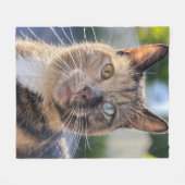 猫の写真を追加してカスタマイズ フリースブランケット (正面(横))