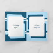 猫の写真を青い白と書くメモ カード (内部)