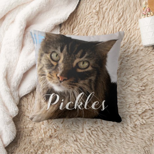 猫の写真カスタム枕を追加あなた自身のパーソナライズ クッション (ブランケット)