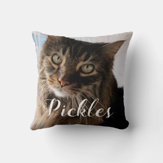猫の写真カスタム枕を追加あなた自身のパーソナライズ クッション (裏面)