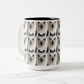 猫の写真パターン 名前 マグカップ (正面左)