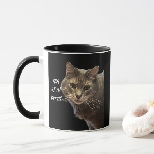 猫の写真マグカップ マグカップ (ドーナツ)