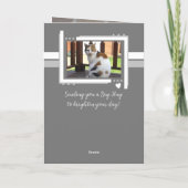 猫の写真3枚をグレーで書いたメモ カード (裏面)