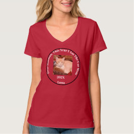 猫の写真 キャットマム 赤 おもしろ Tシャツ