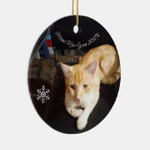 猫の写真 テキスト, カスタマイズ, 20XX年 新年快乐, セラミックオーナメント (右)