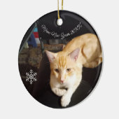 猫の写真 テキスト, カスタマイズ, 20XX年 新年快乐, セラミックオーナメント (左)