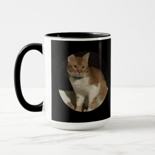 猫の写真 名前 テキスト 猫の喪失 哀悼 マグカップ (左)