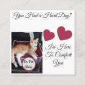 猫の写真、名前、名言入り 裏表柄 猫の足、心 コーリングカード (正面)