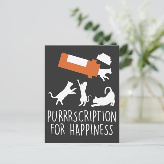 猫の処方猫おもしろい線医学の子猫 ポストカード (スタンド正面)