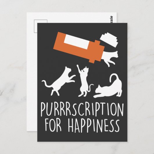 猫の処方猫おもしろい線医学の子猫 ポストカード (正面/裏面)