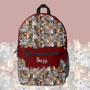 猫の出会いポイント – cute personalizable プリントバックパック