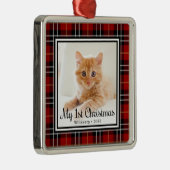 猫の初めてのクリスマスフォト メタルオーナメント (右)