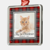猫の初めてのクリスマスフォト メタルオーナメント (左)